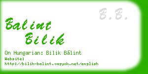 balint bilik business card