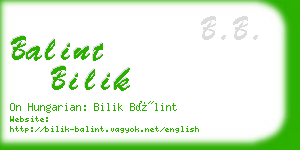 balint bilik business card